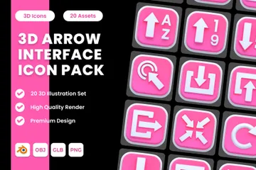 Arrow Button 3D Illustration Pack