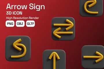Arrow Sign 3D Icon Pack