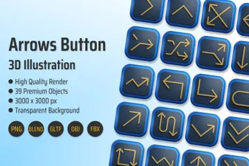 Arrows Button 3D Icon Pack