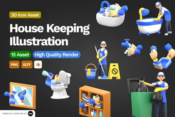 Serviço de limpeza Pacote de Illustration 3D