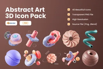 Art abstrait Pack 3D Icon