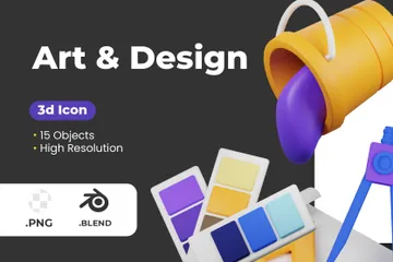Art And Design 3D Icon Pack
