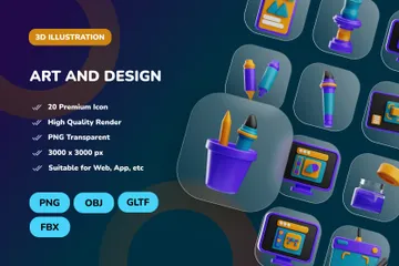 Art And Design 3D Icon Pack