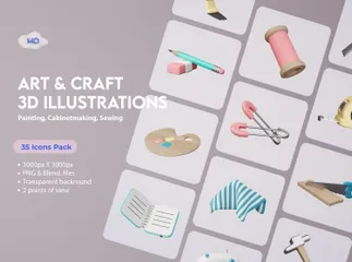 Art & Craft 3D Icon Pack