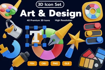 예술 디자인 3D Icon 팩