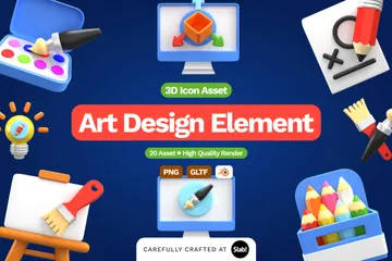 Art Design 3D Icon Pack