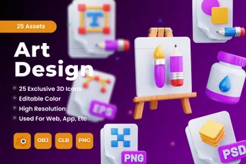 Art Design 3D Icon Pack