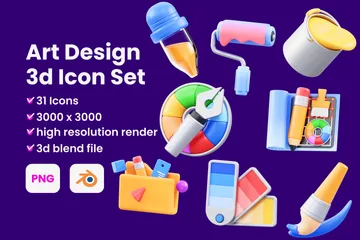 Art Design 3D Icon Pack