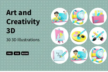 Art et créativité Pack 3D Illustration