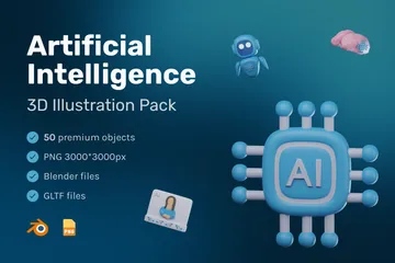 Artificial Intelligence 3D Icon Pack