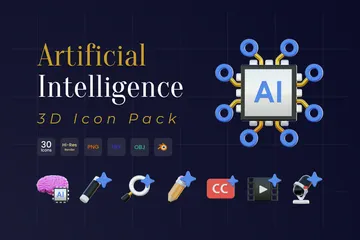 Artificial Intelligence 3D Icon Pack