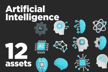 Artificial Intelligence 3D Icon Pack