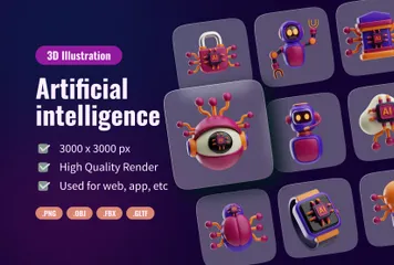 Artificial Intelligence 3D Icon Pack