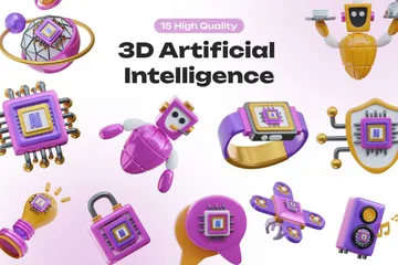 Artificial Intelligence 3D Icon Pack