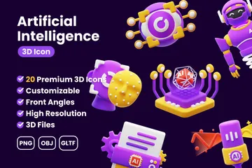 Artificial Intelligence 3D Icon Pack