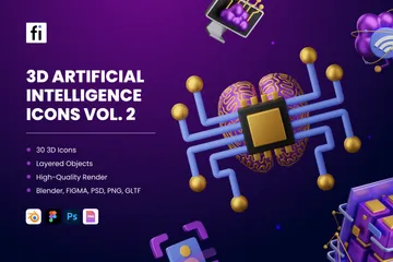 Artificial Intelligence 3D Icon Pack