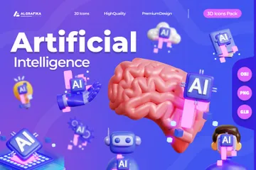 Artificial Intelligence 3D Icon Pack