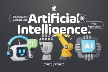 Artificial Intelligence 3D Icon Pack