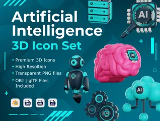 Artificial Intelligence 3D Icon Pack