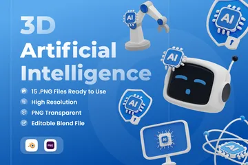 Artificial Intelligence 3D Icon Pack