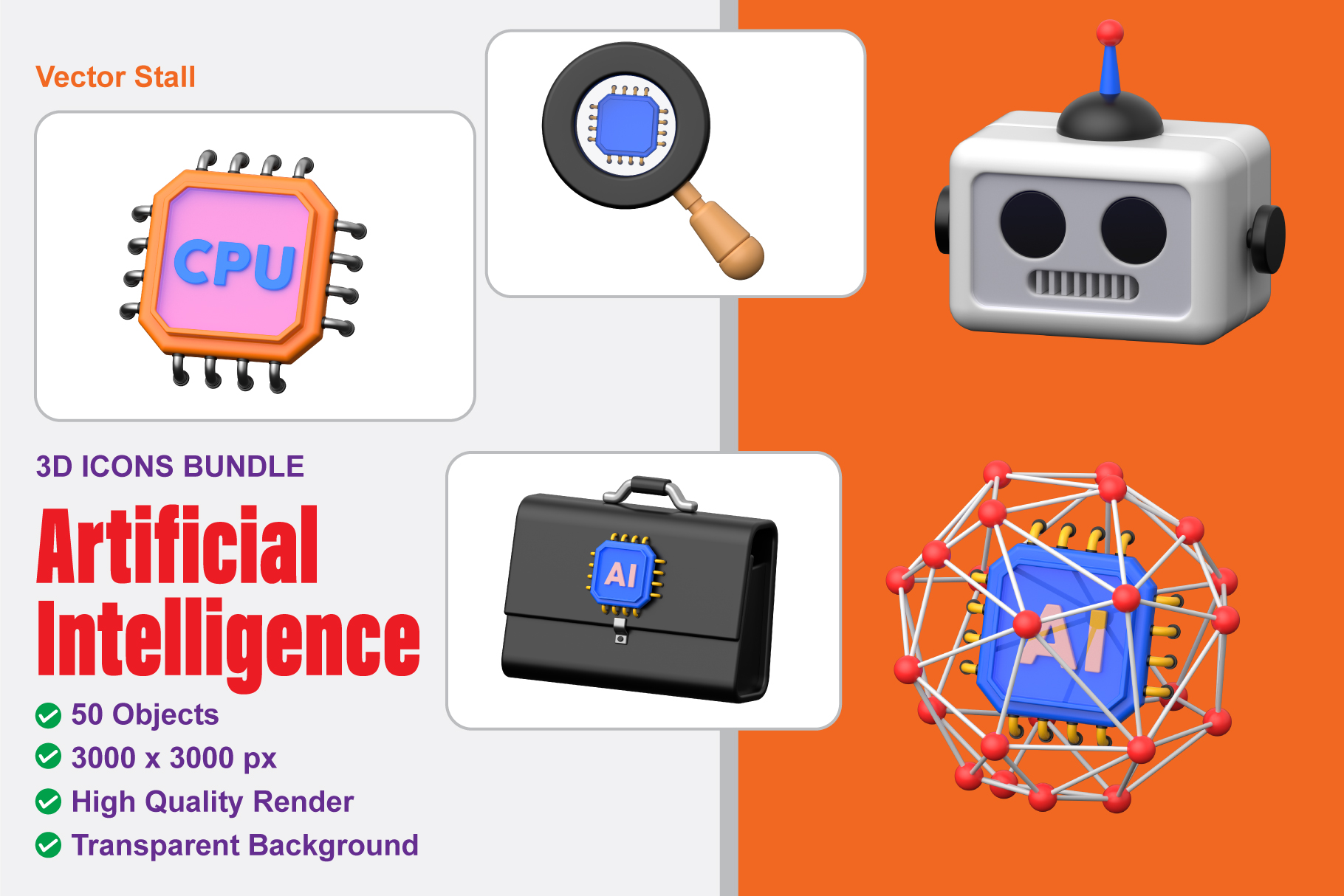 Artificial Intelligence 3D Icon Pack - 50 Free Download Science ...