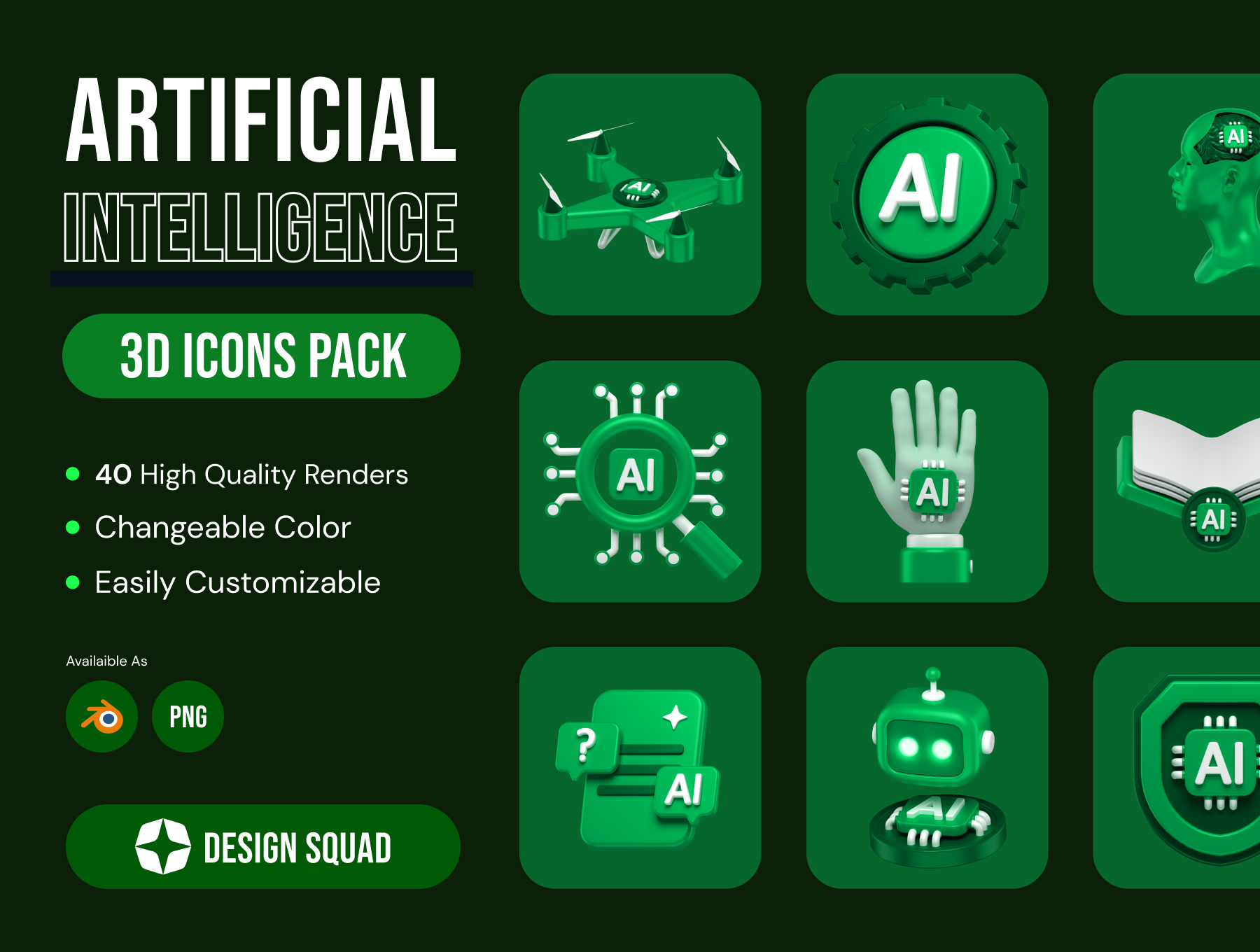 Artificial Intelligence 3D Icon Pack - 40 Free Download Science ...