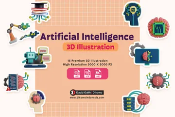 Artificial Intelligence Technology 3D Icon Pack
