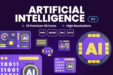 Artificial Intelligence Vol 1 3D Icon Pack