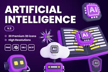 Artificial Intelligence Vol 2 3D Icon Pack