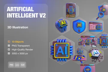 인공지능 V2 3D Icon 팩