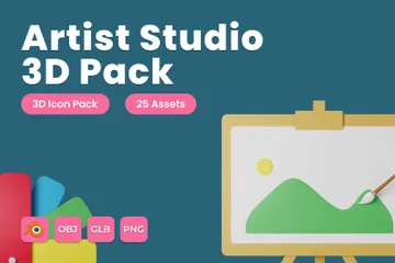 Artist Studio 3D Icon Pack