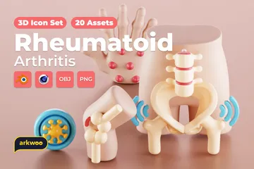 Artritis reumatoide Paquete de Icon 3D