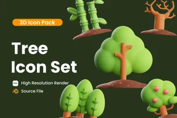 Árvore Pacote de Illustration 3D
