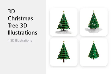 Árvore de Natal Pacote de Illustration 3D