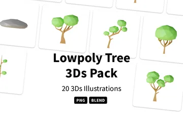 Árvore Lowpoly Pacote de Icon 3D