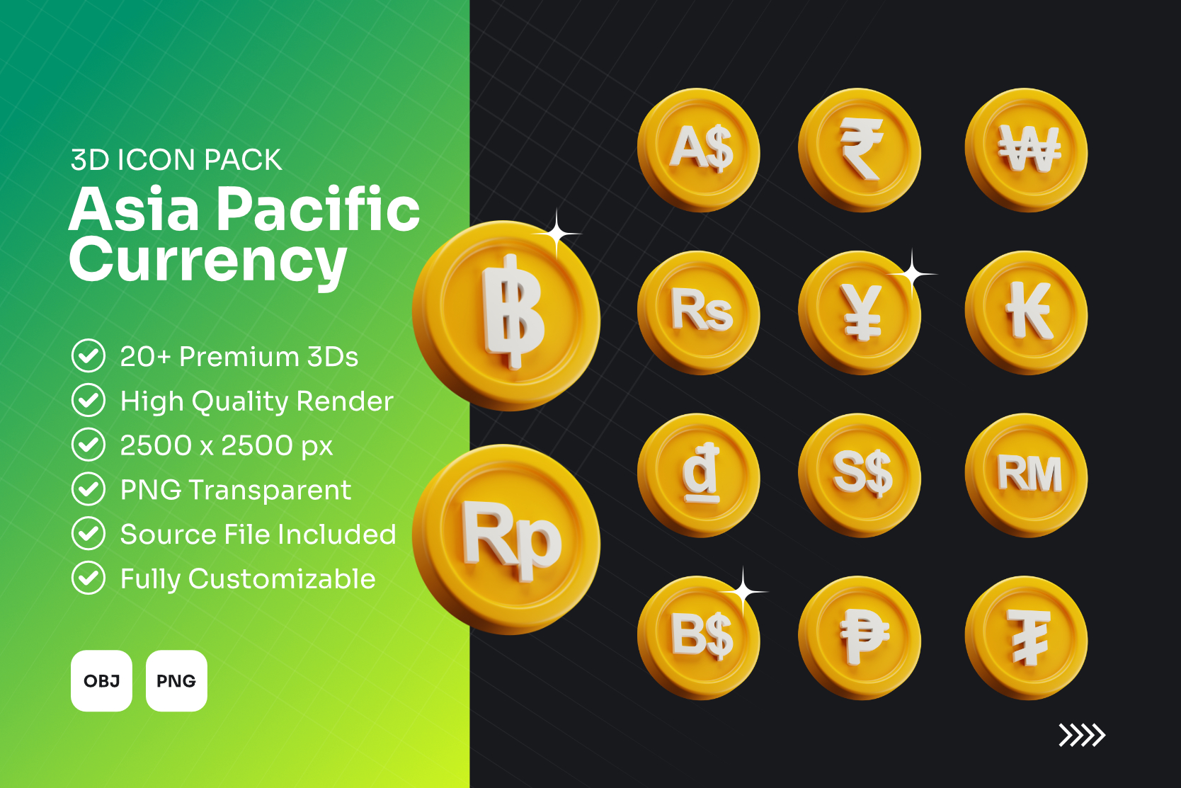 Premium Asia Pacific Currency 3D Illustration pack from Business 3D Premium Asia Pacific Currency 3D Illustration pack from Business 3D