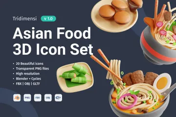 アジア料理 3D Iconパック