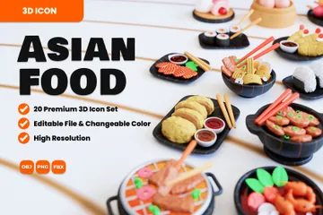 Asian Food 3D Icon Pack