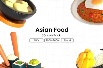 Asian Food 3D Icon Pack