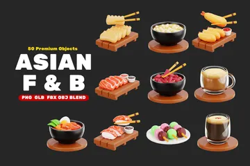 Asian Food And Beverage 3D Icon Pack