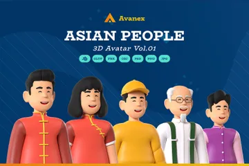 Asian People Vol.01 3D Icon Pack