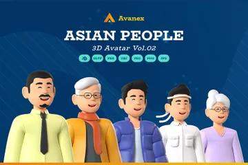 Asian People Vol.02 3D Icon Pack