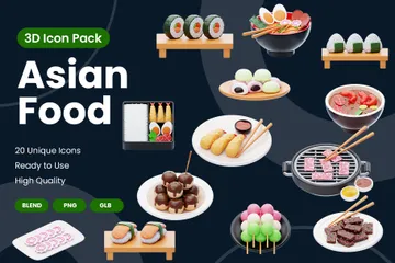 Asiatisches Essen 3D Icon Pack