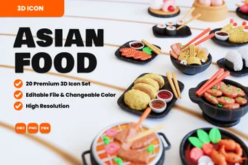 Asiatisches Essen 3D Icon Pack