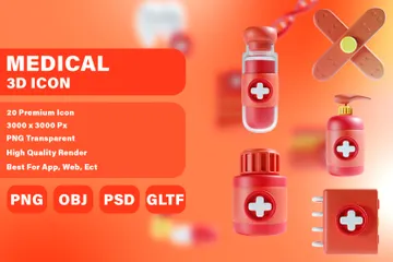 Médico y sanitario Paquete de Icon 3D