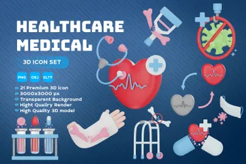 Cuidado de la salud Paquete de Icon 3D