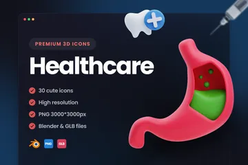 Cuidado de la salud 3D Icon Pack