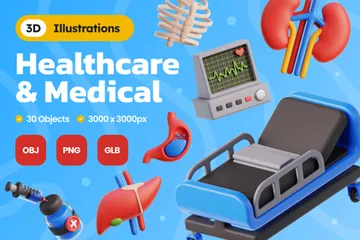 Atención sanitaria y médica Paquete de Icon 3D