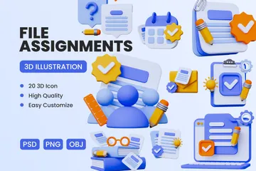 Assignments 3D Icon Pack