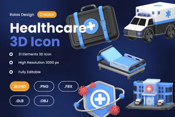 Assistência médica Pacote de Icon 3D